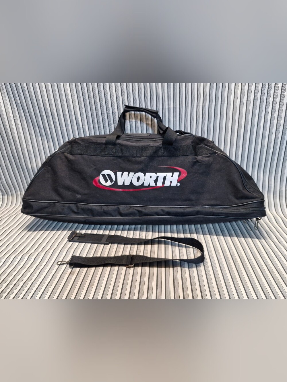 Worth Black Duffel Bag with Removable Strap and Logo